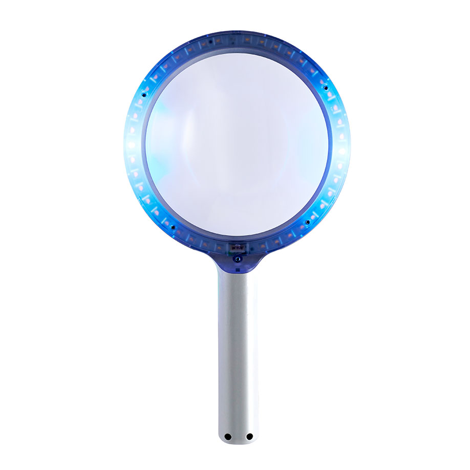 LED-Handlupenleuchte reinweiß OPTICLUX Hand 10-2 UV Bundle (Wood-Licht)inkl. Tisch-/Wandladestation