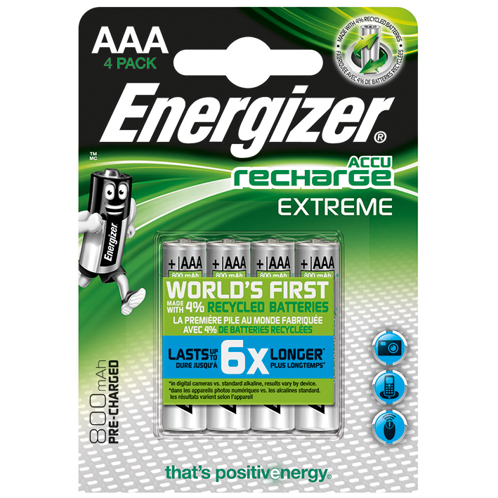Energizer NiMH Akkumulatoren Extreme Micro AAA HR03 1,2 V (4er-