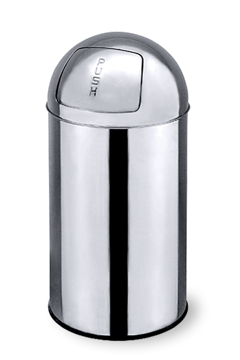 PUSH-Abfallbehälter, 24 Ltr., Ø 30 cm, 63 cm hoch -neue Ausführung-