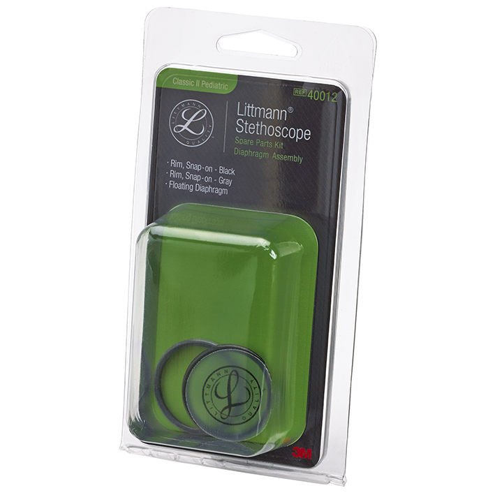 3M Littmann Ersatzteil-Membran-Set für Classic II Kinder Stethoskop, schwarz/grau
