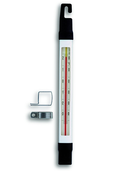 Tiefkühlthermometer, amtlich geeicht, Halter, -35°C bis +25°C
