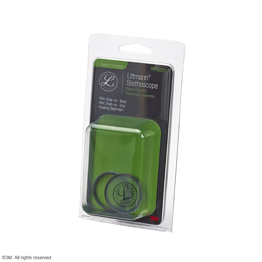3M Littmann Ersatzteil-Membran-Set für Classic II Kinder Stethoskop, schwarz/grau