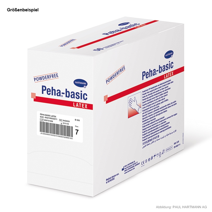 Peha-basic Latex OP-Handschuhe puderfrei, steril, Gr. 8,5 (50 Paar)