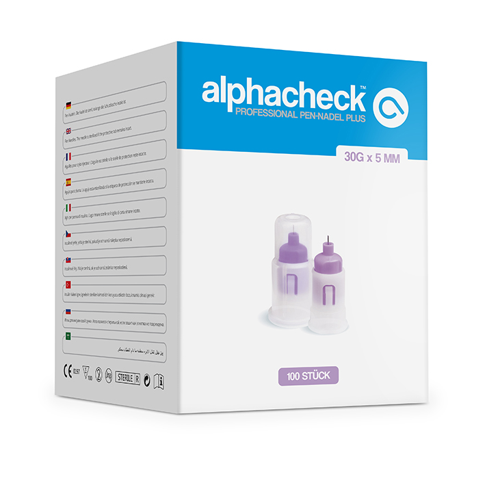 alphacheck professional Pen-Nadeln PLUS 30 G x 5 mm (100 Stck.)