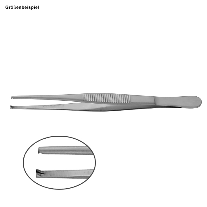 chir. Pinzette, gerade, 1 x 2 Zähne, 14,5 cm