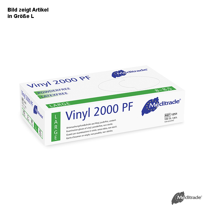 Vinyl 2000 U.-Handschuhe Vinyl, PF, unsteril, Gr. S (100 Stck.)