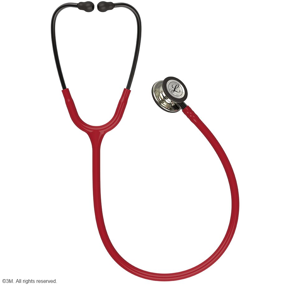 3M Littmann CLASSIC III Monitoring Stethoskop champagnerfarbenes Bruststück Schlauch burgund
