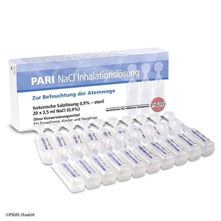 PARI NaCl Inhalationslösung 0,9% (120 Ampullen à 2,5 ml)