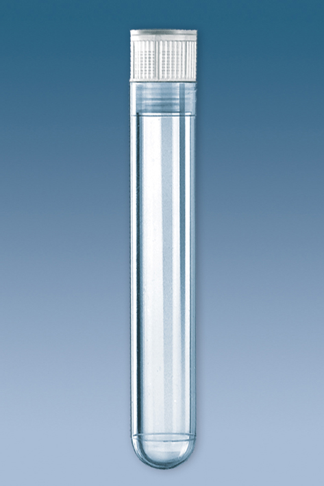 PS-Röhrchen 13 ml, 95 x 16,8 mm, steril m.montiertem Eindrückstopfen (100 Stck.)