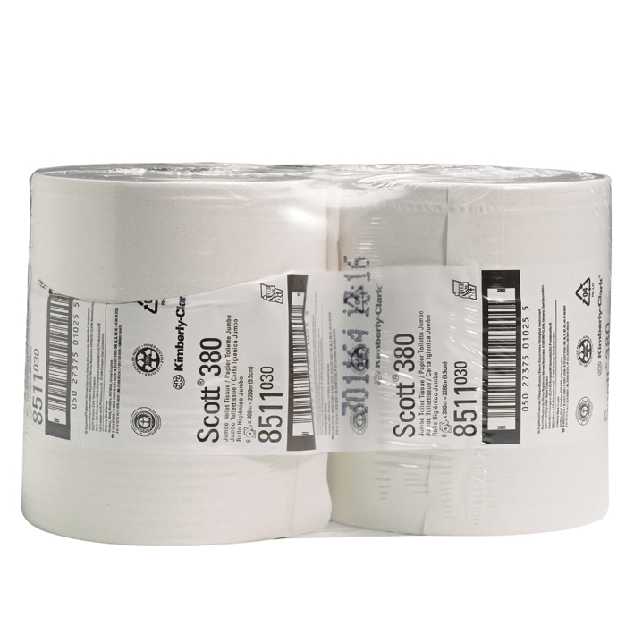 SCOTT ESSENTIALToilet Tissue Maxi Jumbo, 2-lagig, weiß (6 Rl. à 380m)