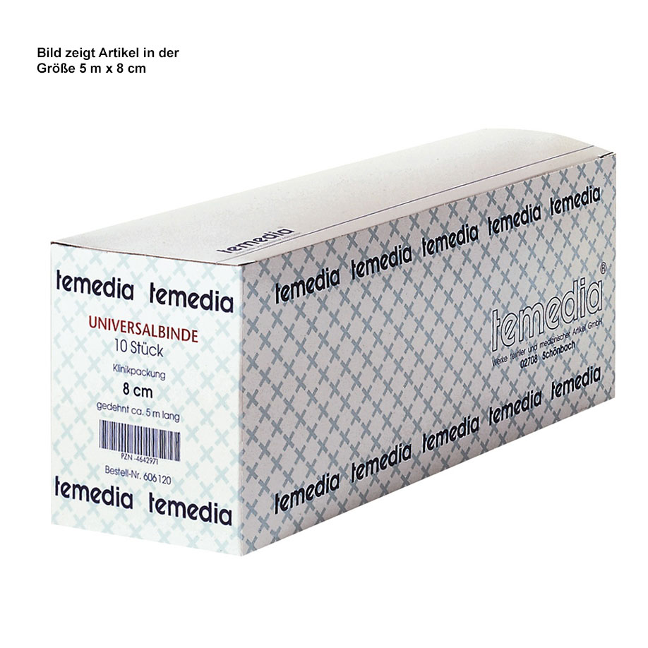 Temedia Universalbinden 5 m x 6 cm lose (10 Stck.) Klinikpackung