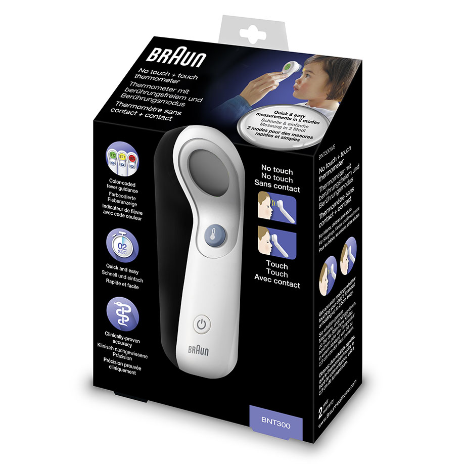 BRAUN Stirnthermometer BNT300WE berührungsfrei, weiß