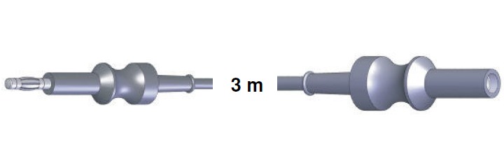 Monopolar Anschlusskabel, AES-BER-MAR-ERBET -> 4mm Buchse, 3,0 mtr.