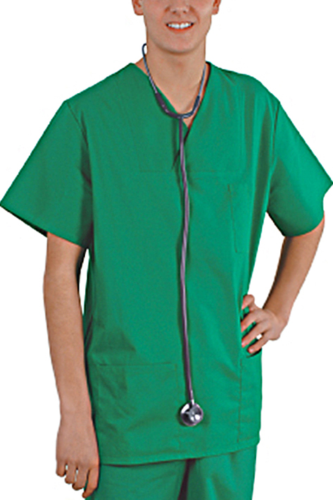 Kasack Typ Basel forstgrün, Gr. M = II Gr. 42/44 (Damen), 48/50 (Herren) 50 % Baumwolle / 50 % Polyester