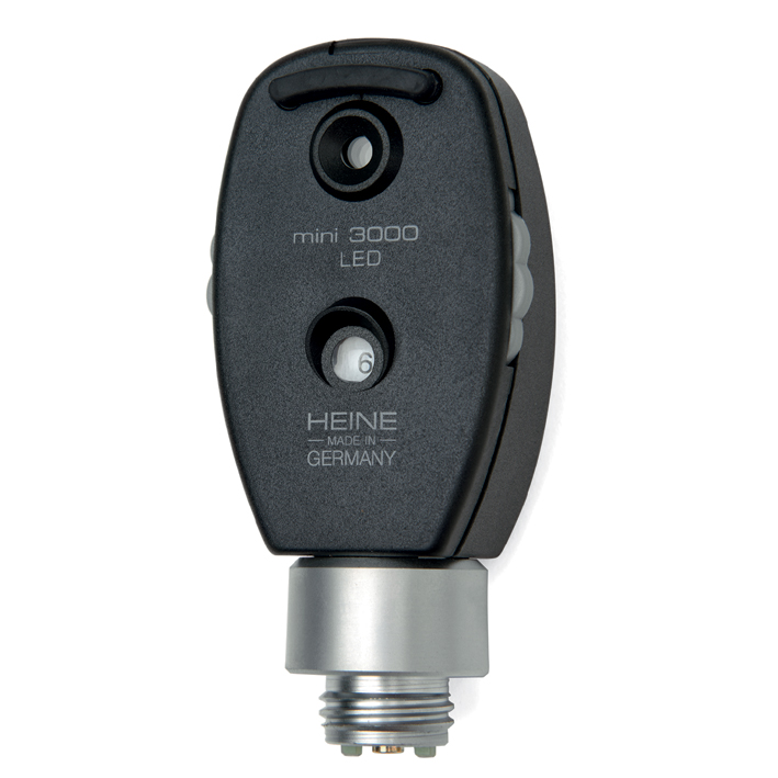 mini 3000 LED Ophthalmoskop-Kopf 2,5 V, schwarz, ohne Griff