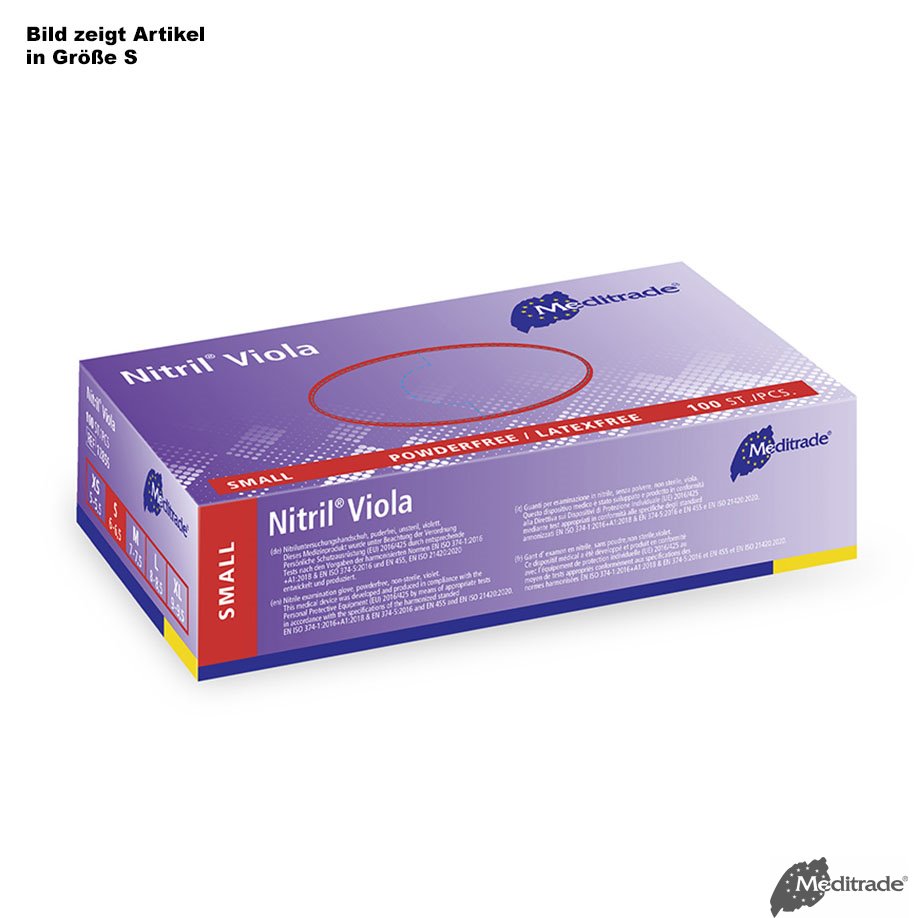 Nitril Viola U.-Handschuhe PF, latexfrei unsteril, Gr. XL (100 Stck.)