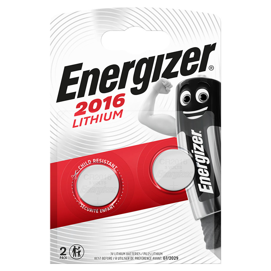 Energizer Batterie Typ CR2016, 3 V (2er-
