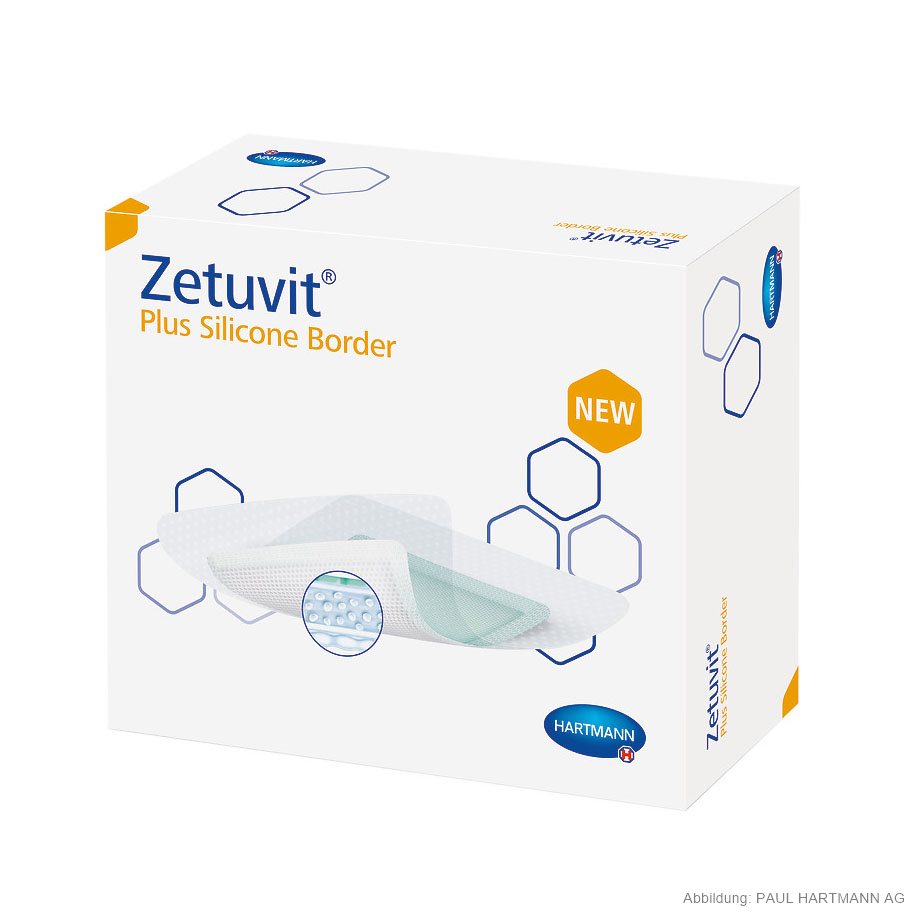 Zetuvit Plus Silicone Border Saugkompressen 17,5 x 17,5 cm (10 Stck.) steril