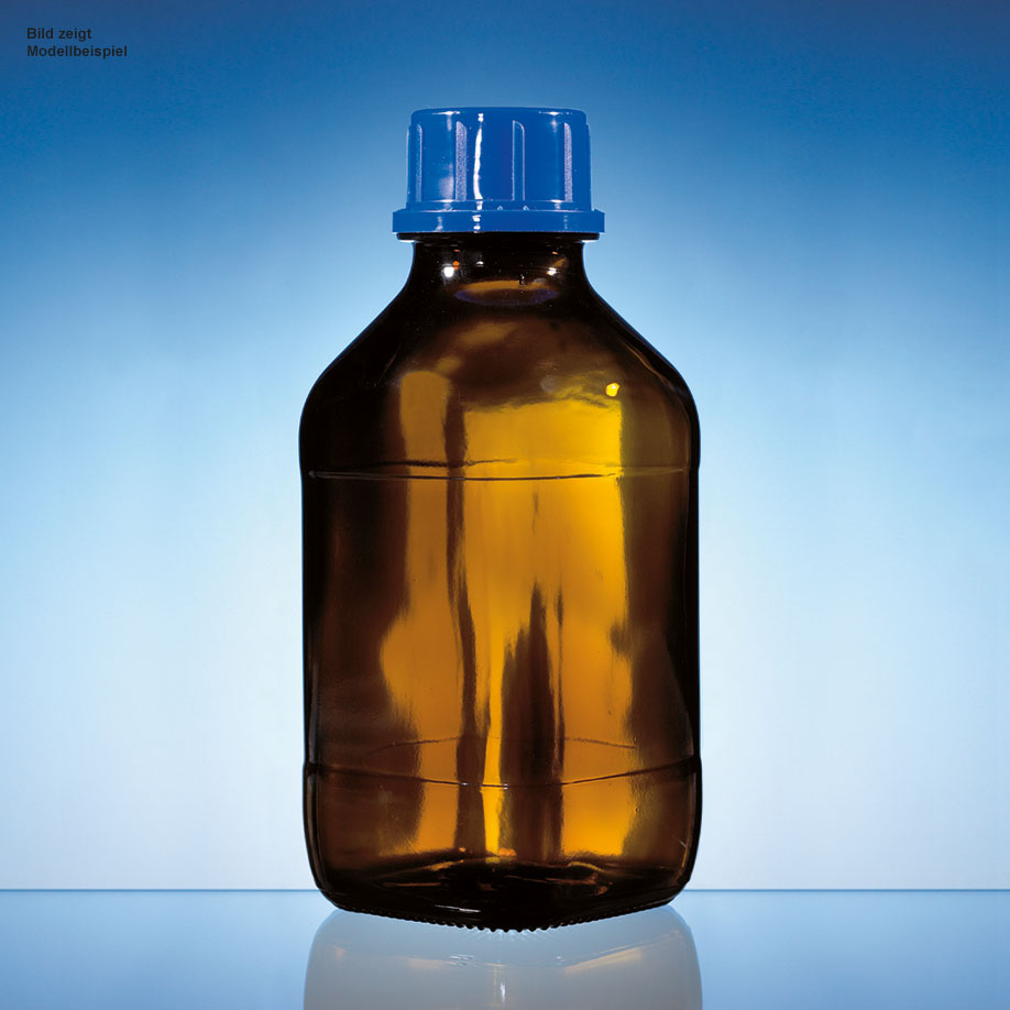 Gewindeflasche, Braunglas, 250 ml, mit Schraubkappe, PP, GL 32 unbeschichtet