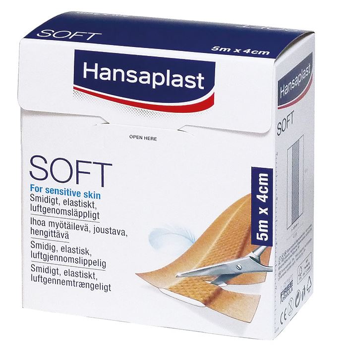 Hansaplast Soft Wundschnellverband hautfarben, 5 m x 4 cm