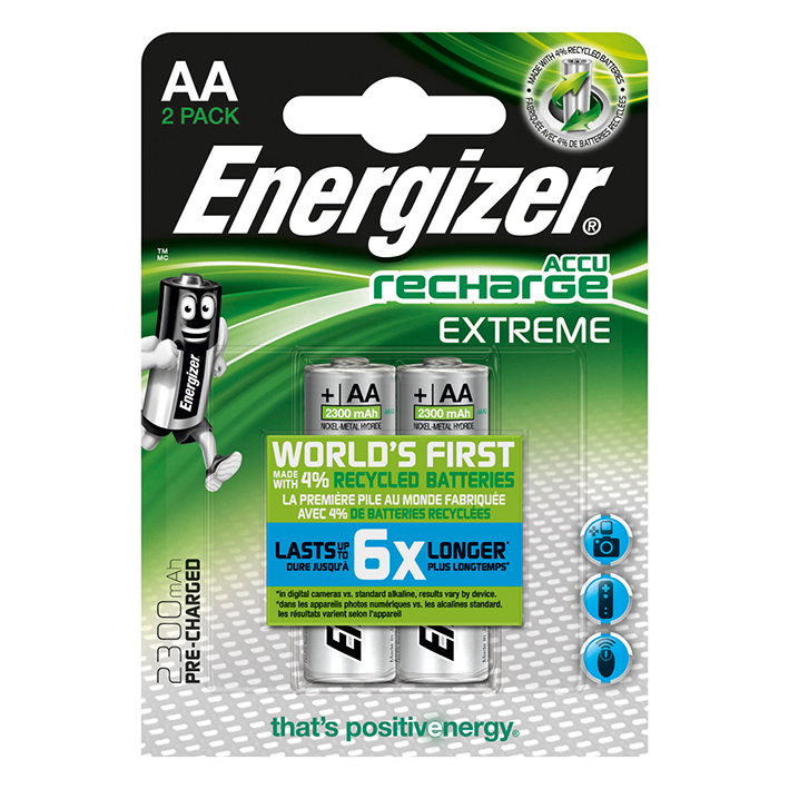 Energizer NiMH Akkumulatoren Extreme Mignon AA HR6, 1,2 V (2er-