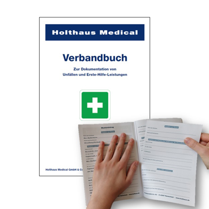 Verbandbuch DIN A5 nach DGUV weiß (50 Bl.)