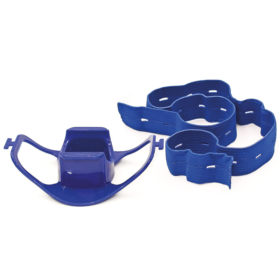 Einmal-Beißringe Ø 22 mm blau, unsteril mit Gewebeband (100 Stck.)