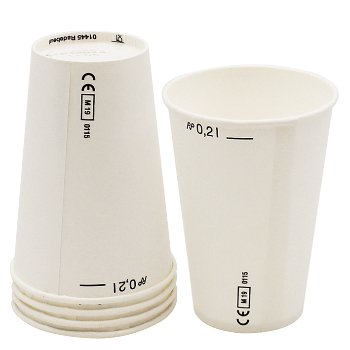 Trinkbecher aus Papier, 200 ml, weiß