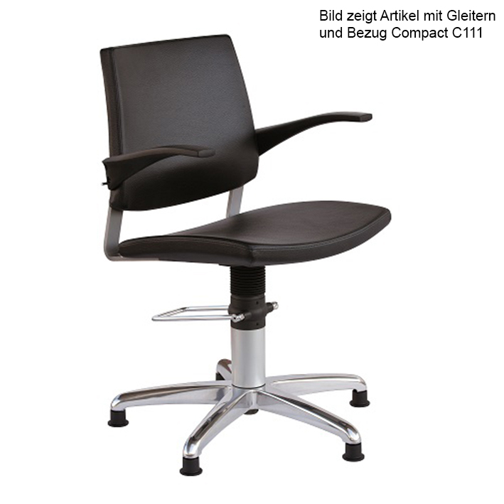 Patientenstuhl Serie 22, mit Rollen und beweglicher Rückenlehne Bezug compact schwarz(Strecke)