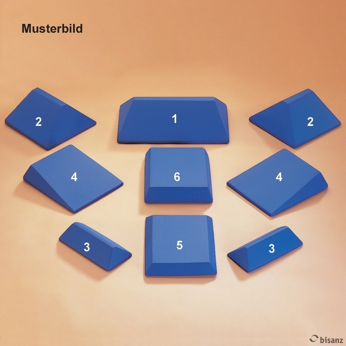 Röntgenfixierkeil Nr. 4, blau, Schrägkeil, 24 x 18 x 6 cm *Sonderanfertigung, keine Rückgabe!*