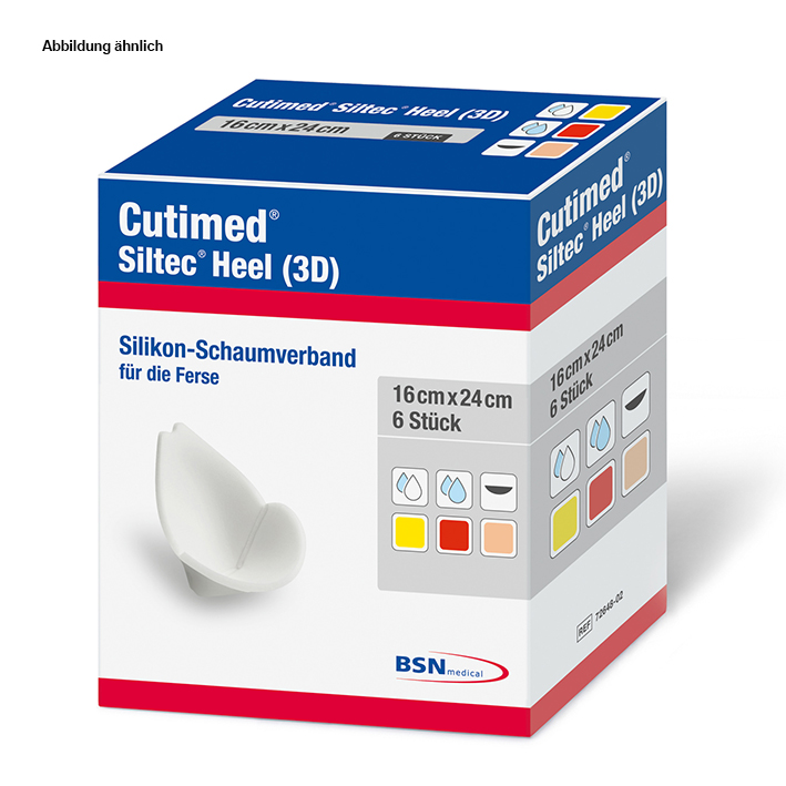 Cutimed Siltec Plus Heel Schaumverband 16 x 24 cm (5 Stck.)