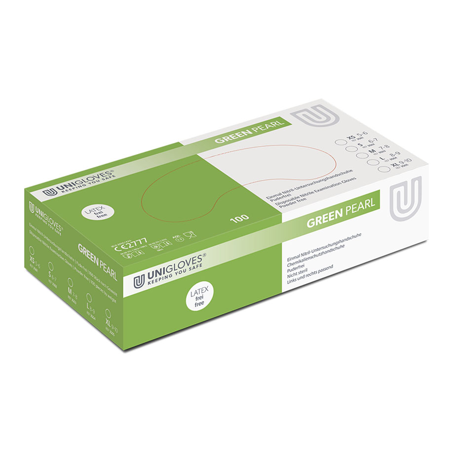 Lime Pearl Nitril U.-Handschuhe Gr. S unsteril puderfrei grün (100 Stck.)