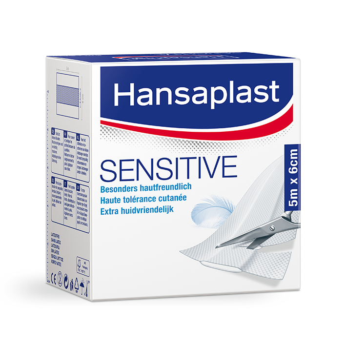 Hansaplast Sensitive Wundschnellverband weiß, 5 m x 6 cm