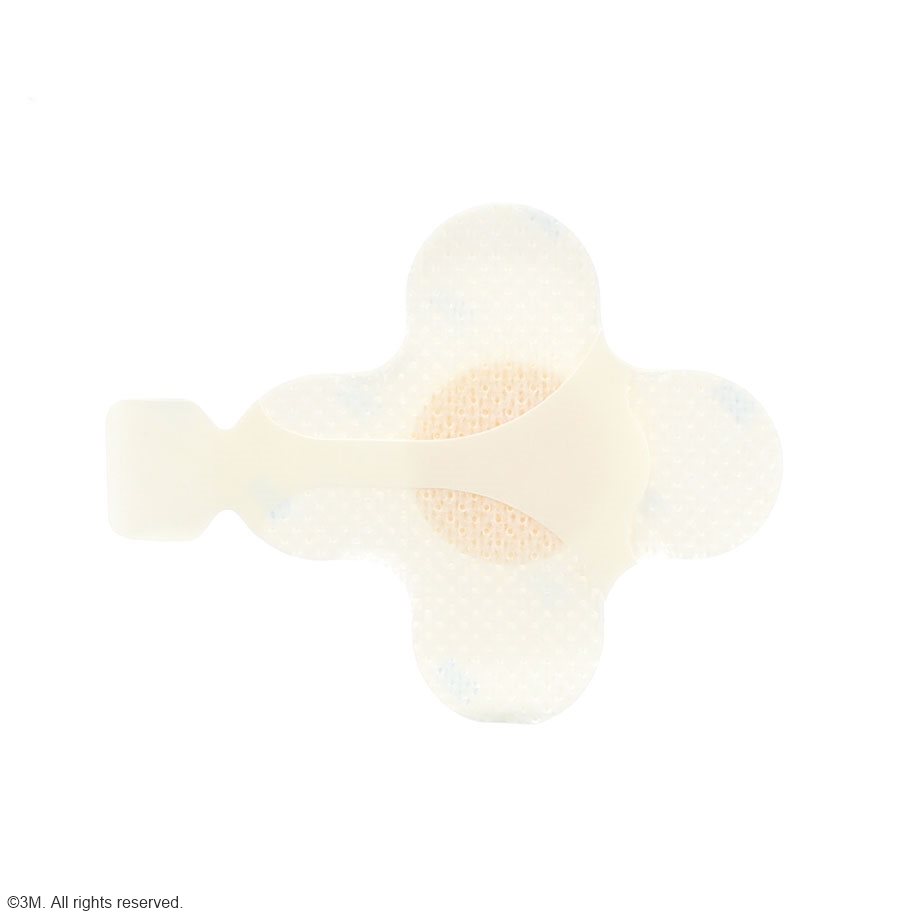 3M Tegaderm Foam Adhesive Schaumverband Kleeblattform, 6,9 x 6,9 cm (10 Stck.) mit Kleberand