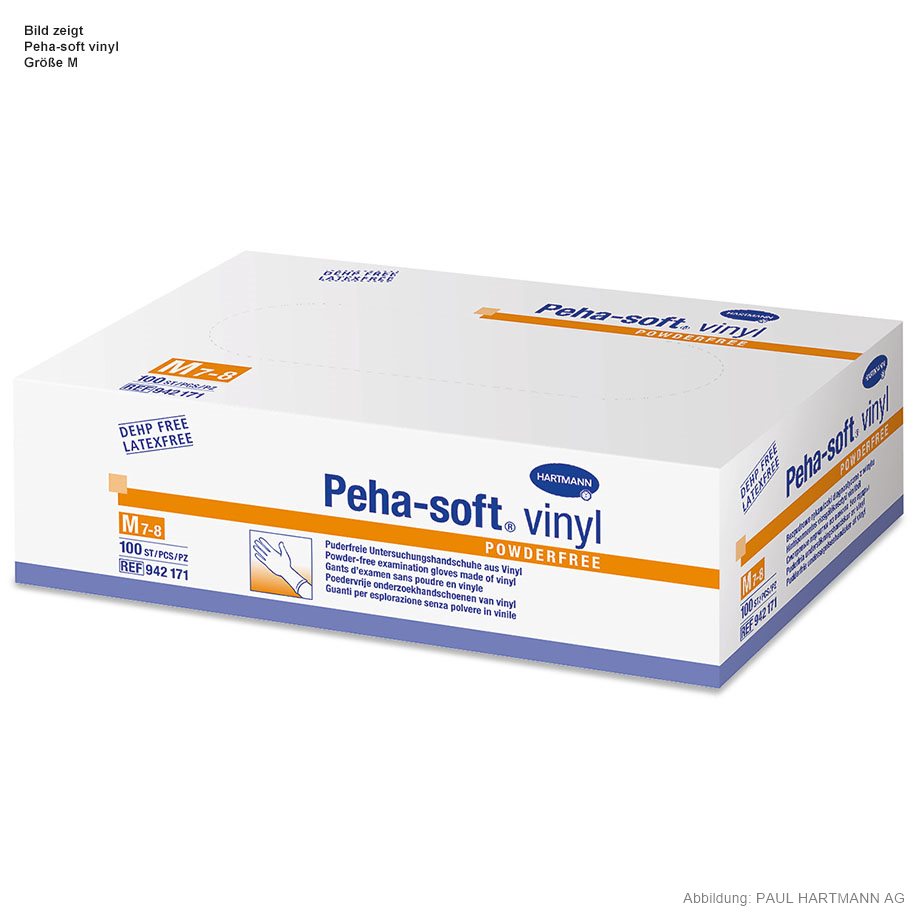 Peha-soft vinyl powderfree U.-Handschuhe Gr. M (100 Stck.)