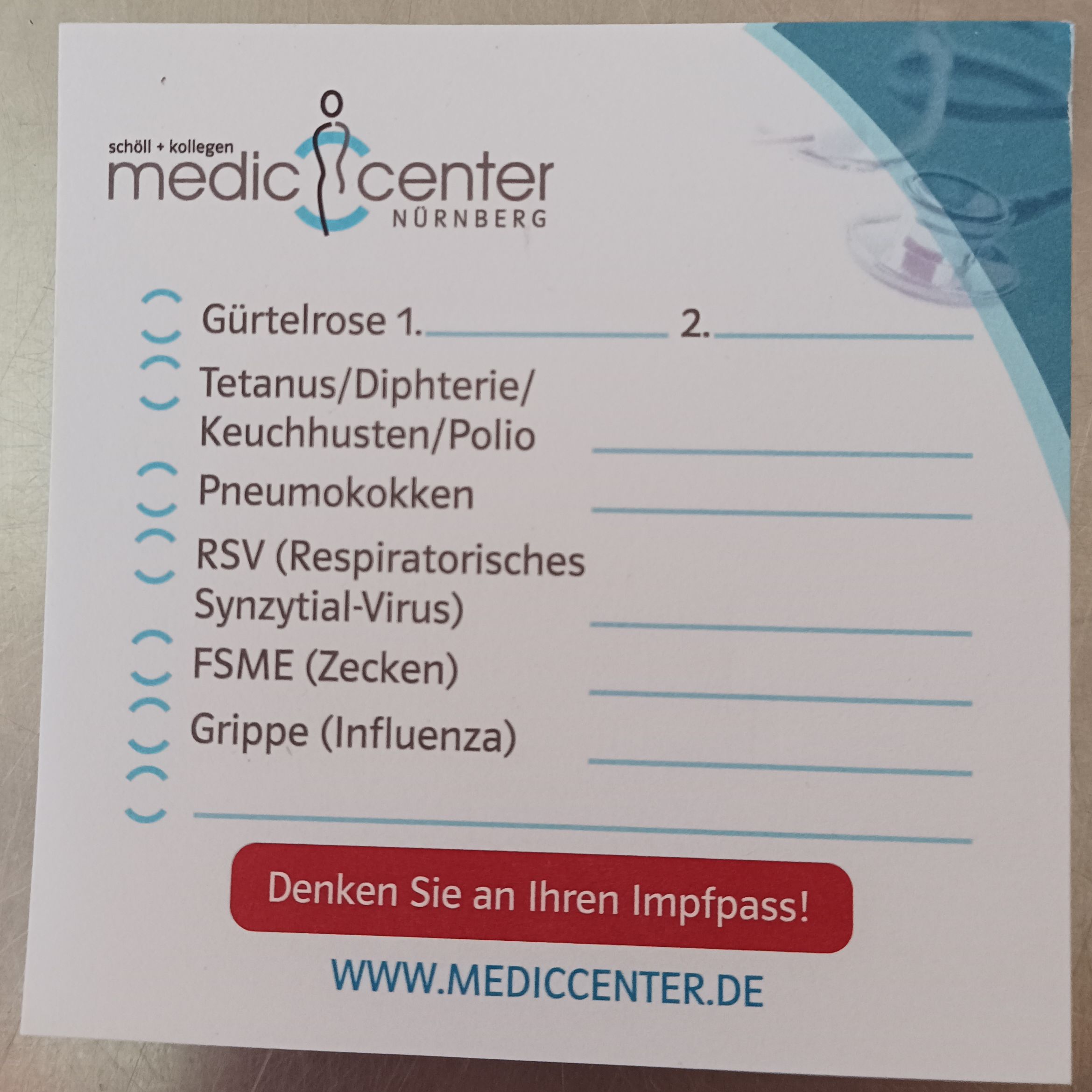 Medic-Center Impfpostit