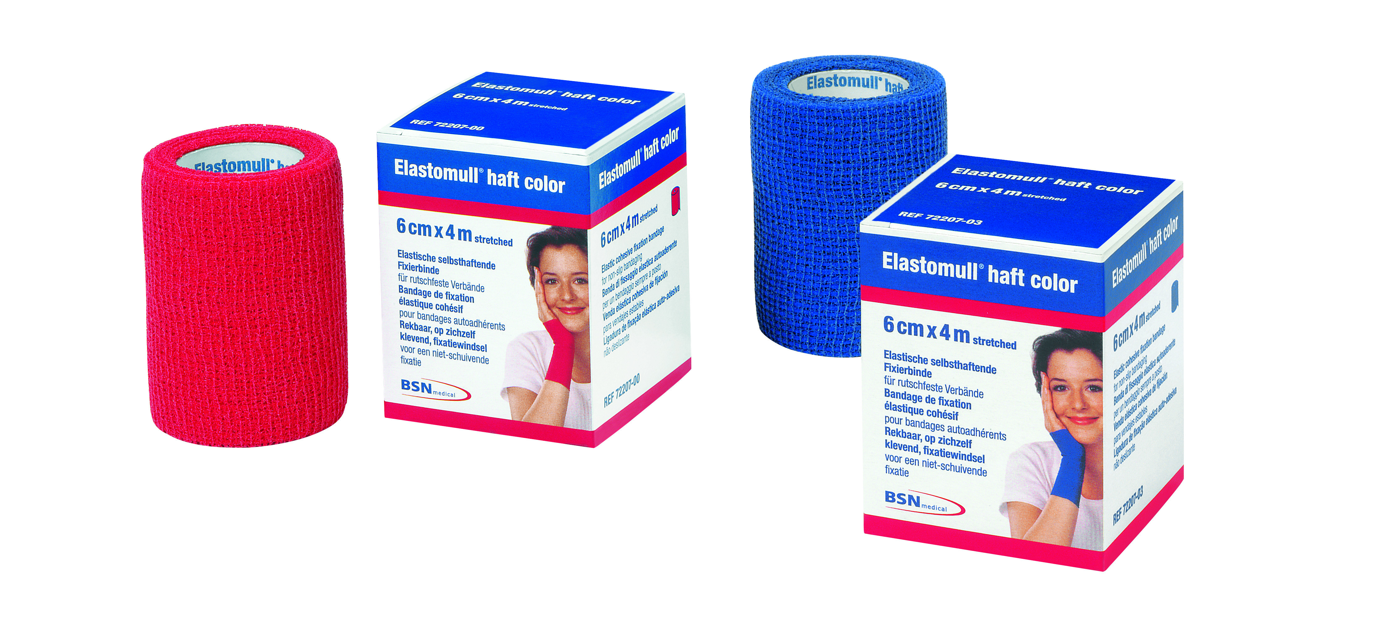 Elastomull haft color Fixierbinde, 20 m x 6 cm, blau