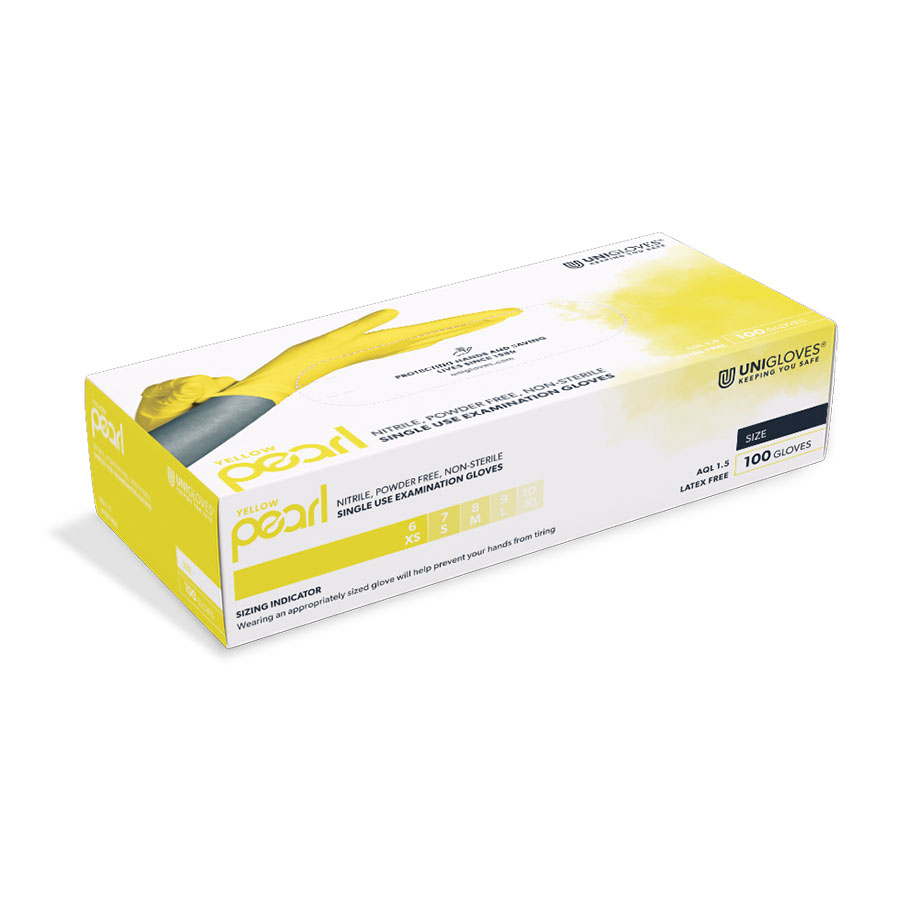Yellow Pearl Nitril U.-Handschuhe Gr. XS unsteril puderfrei gelb (100 Stck.)