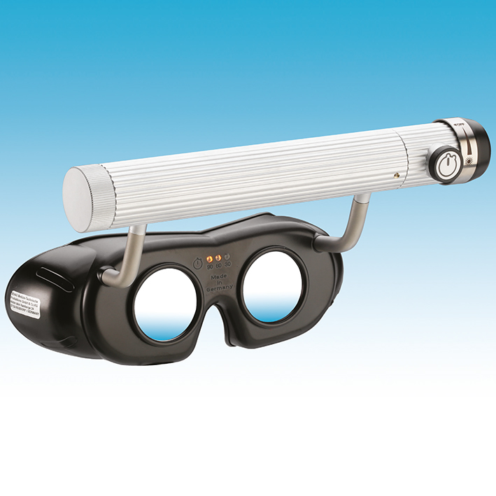 LED Nystagmusbrille schwarz Batterieversion