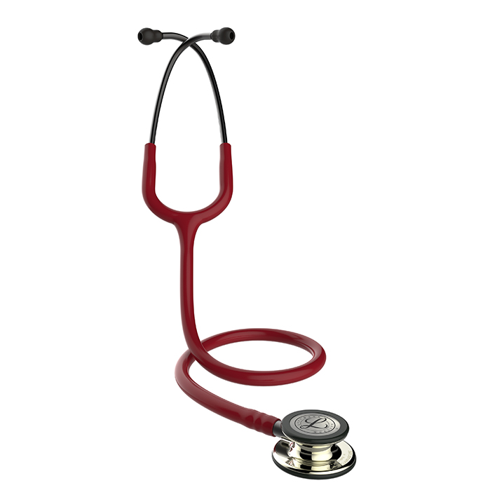 3M Littmann CLASSIC III Monitoring Stethoskop champagnerfarbenes Bruststück Schlauch burgund