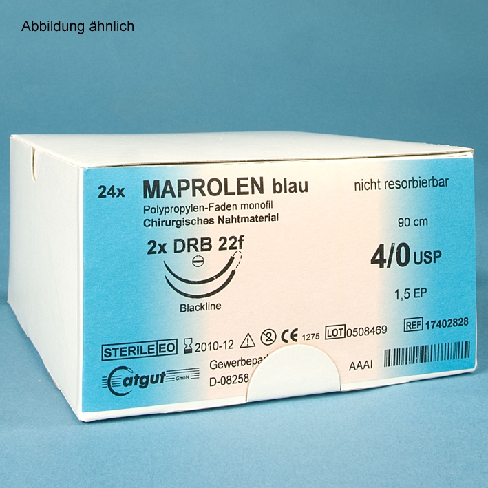 MAPROLEN DSM 13 5/0=1, monofil, blau, Nahtmaterial Fadenlänge 45 cm (24Stck.)