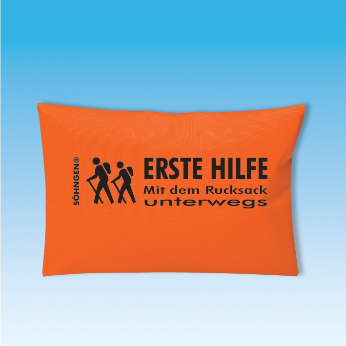 Erste-Hilfe-Tasche Mit dem Rucksack unterwegs orange