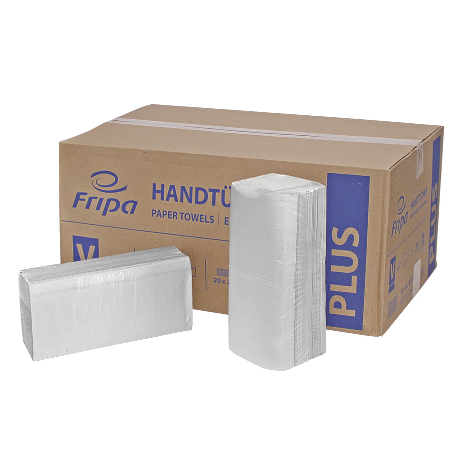 Fripa - Papierhandtücher Plus 1-lagig naturell 25 x 23 cm (20 x 250 Stck.) (= FRI 4011101)