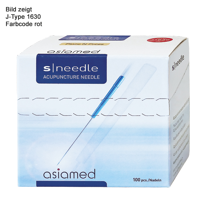 S-Needle J-Type 2050 Place N'Press Akupunkturnadeln 0,20 x 50mm (100 Stck.) mit farbigem Kunststoffgriff