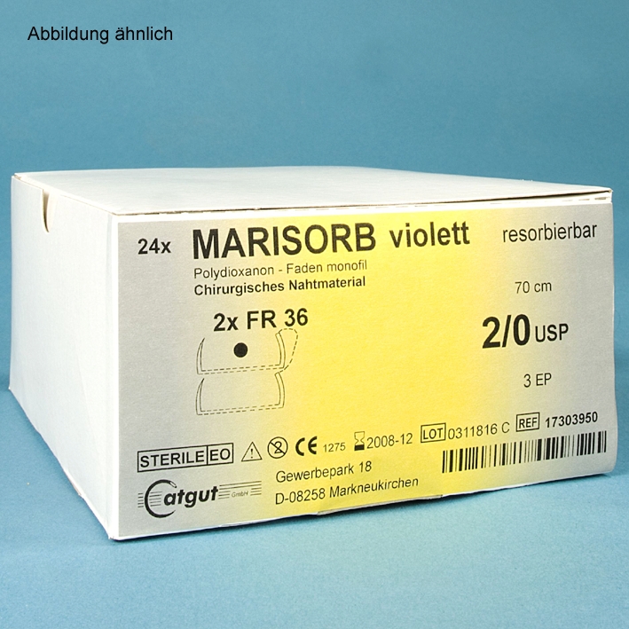 MARISORB DS 19 4/0=1,5, (24 Stck.), Nahtmaterial Fadenlänge 70 cm, violett