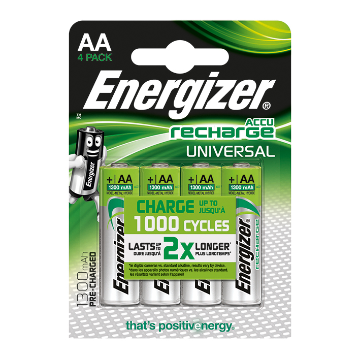 Energizer NiMH Akkumulatoren Universal Mignon AA HR6 1,2 V (4er-