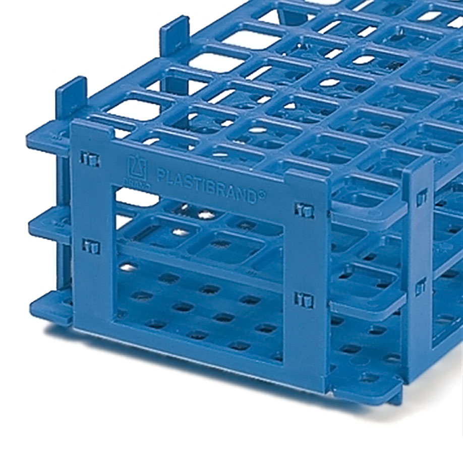 Reagenzglasgestell, PP, blau, für 32 Röhrchen bis Ø 25 mm