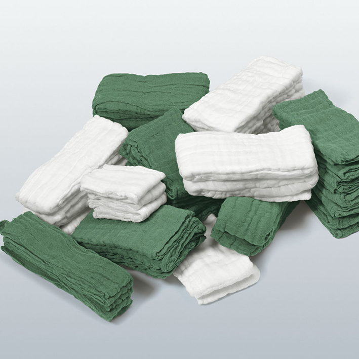 Cutisoft Cotton Bauchtücher steril, 40 x 40 cm, 6-fach, grün (12x2 Stck.)