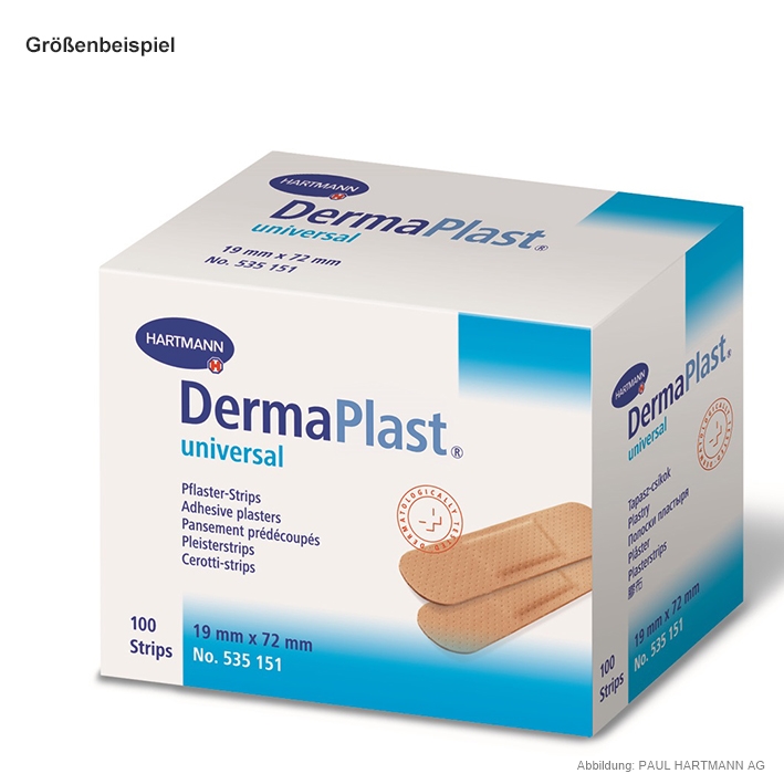 DermaPlast water-resistant Pflasterstrips 19 x 72 mm (100 Strips)