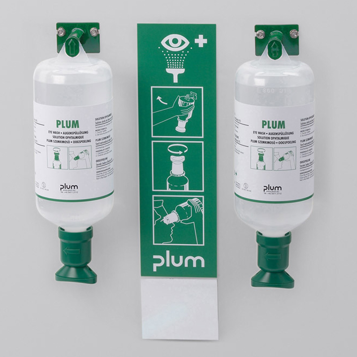 Plum Open Station Double mit 2 Flaschen, inkl. Wandhalter, Piktogramm und Spiegel